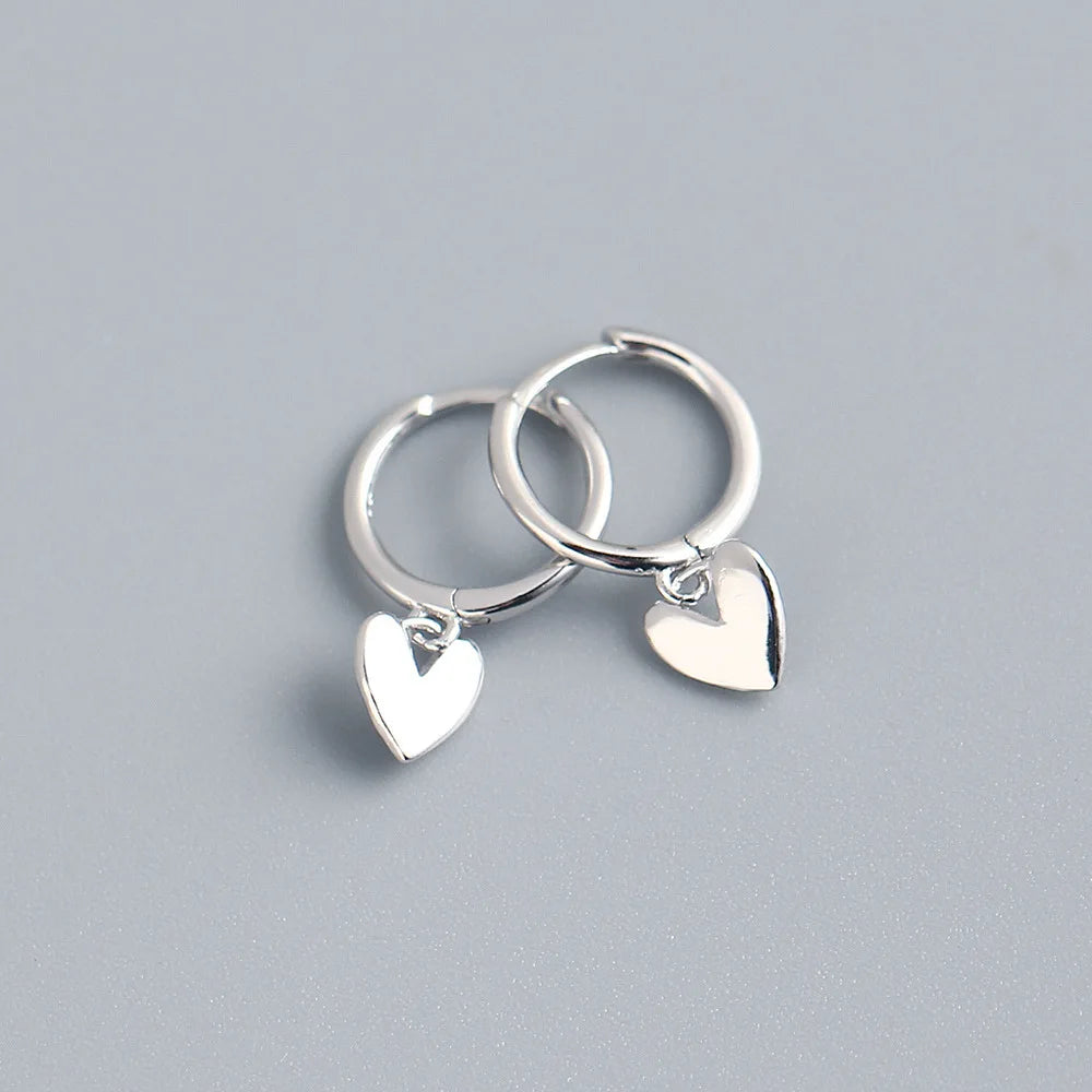 925 Silver Heart Tassel Earrings Gold Plated for Women