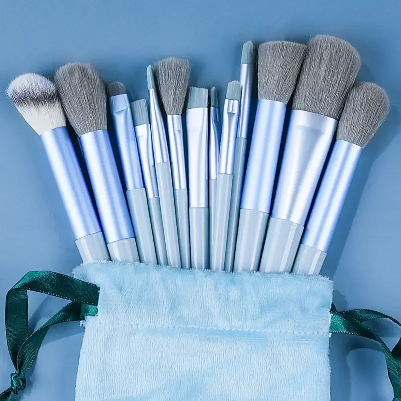 13-Piece Fluffy Makeup Brush Set for Foundation, Blush & Eyeshadow