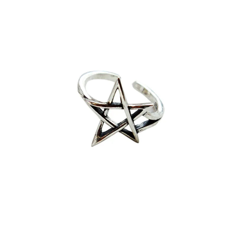 925 Silver Retro Star Ring for Women – Wedding Jewelry