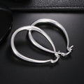 925 Silver 41MM Smooth Hoop Earrings Women