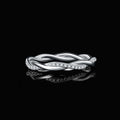 Moissanite D Love Rope Ring 925 Silver Gold Stackable