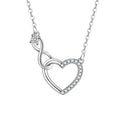 Elegant 925 Sterling Silver Zircon Heart Necklace for Women