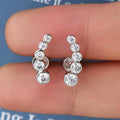 925 Silver Moissanite Climber Earrings D0.43CT GRA Cert