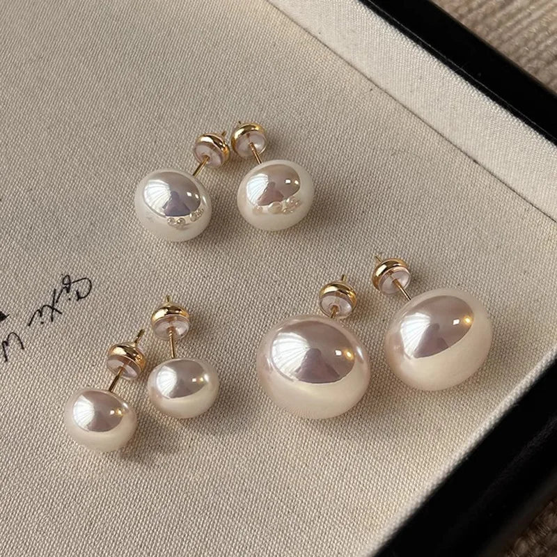 Pearl Stud Earrings – Classic Shine + S925 Silver Posts