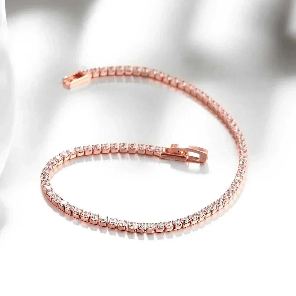 925 Sterling Silver Tennis Bracelet, 16-19CM, 2.5MM Zirconia Gift