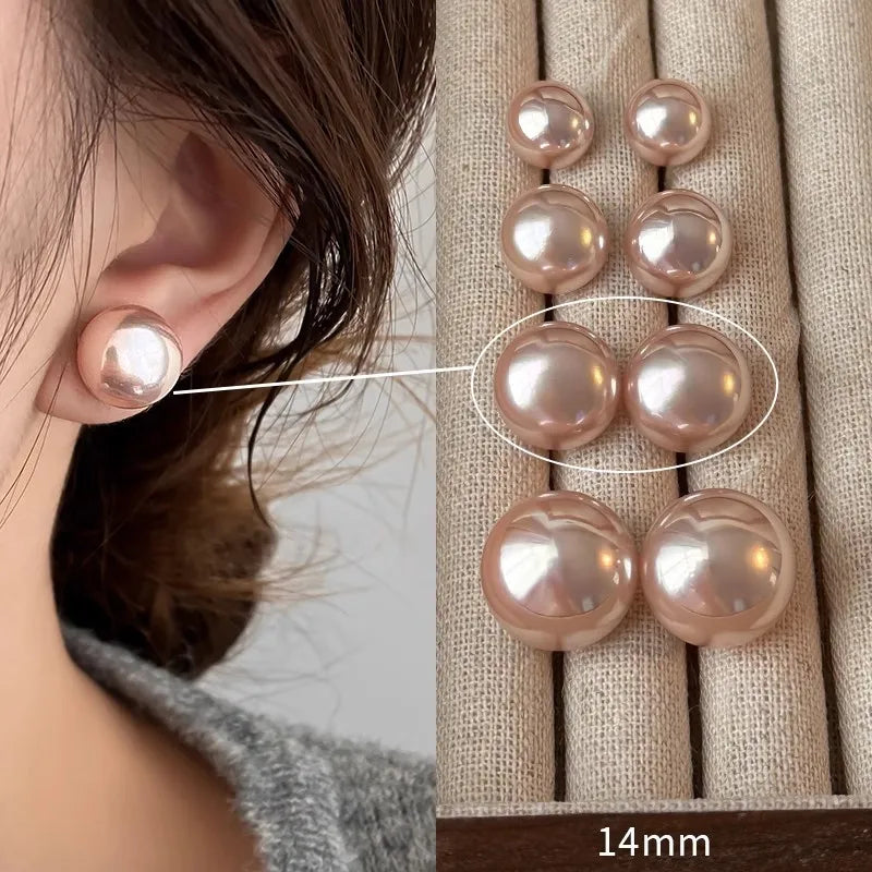 Pearl Stud Earrings – Classic Shine + S925 Silver Posts