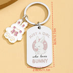 Silver Rabbit Keychain – Charming Easter Gift & Trendy Stainless Steel