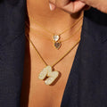 Gold Bubble Letter Necklace A-Z, Sparkly Zircon Initial Pendant