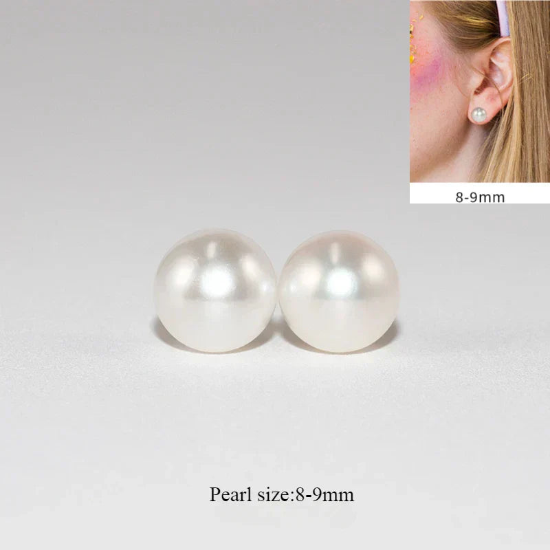 925 Sterling Silver Freshwater Pearl Stud Earrings for Women