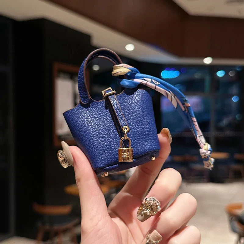 Mini Basket Bag Pendant | Cute Earphones Case | Keychain Charm