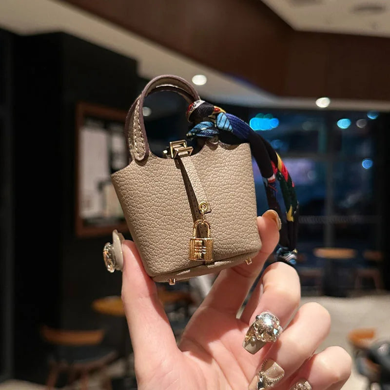 Mini Basket Bag Pendant | Cute Earphones Case | Keychain Charm