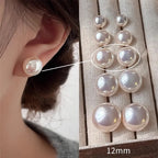 Pearl Stud Earrings – Classic Shine + S925 Silver Posts
