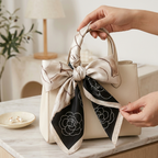 Silk Bag Scarf Ribbon – Chic Satin Handle Wrap