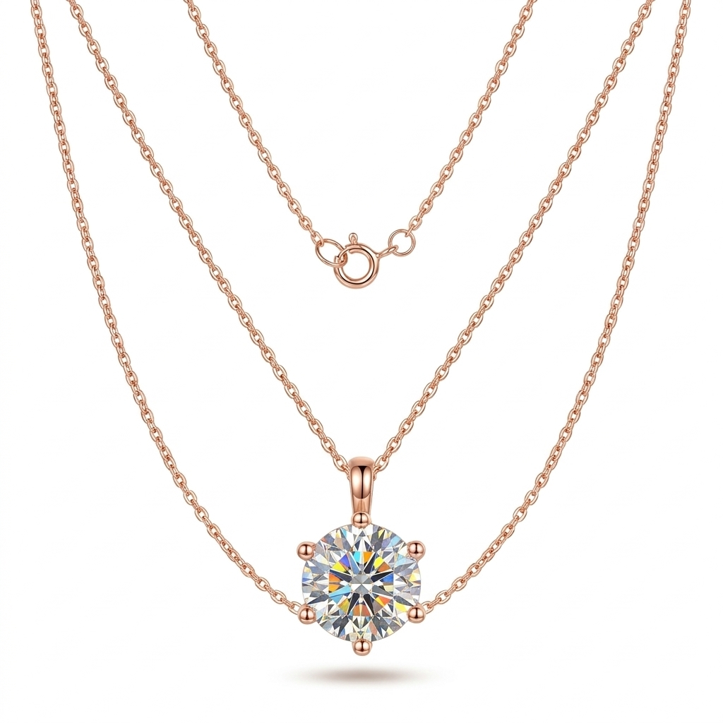 Solitaire Pendant Necklace – Classic Sparkle with CZ Stone