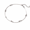 Sterling Silver Anklet – Geometric Bead 925 Chain
