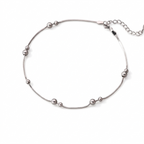 Sterling Silver Anklet – Geometric Bead 925 Chain