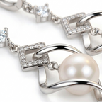 Sterling Silver Pearl Earrings – Zircon Accent 925