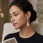 Sterling Silver Pearl Earrings – Zircon Accent 925