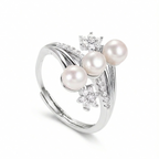 Sterling Silver Pearl Ring – Adjustable 925 Design