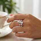 Sterling Silver Pearl Ring – Adjustable 925 Design