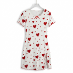 Summer Love Pajama Dress – Soft Comfort Bow & Printed Knee-Length