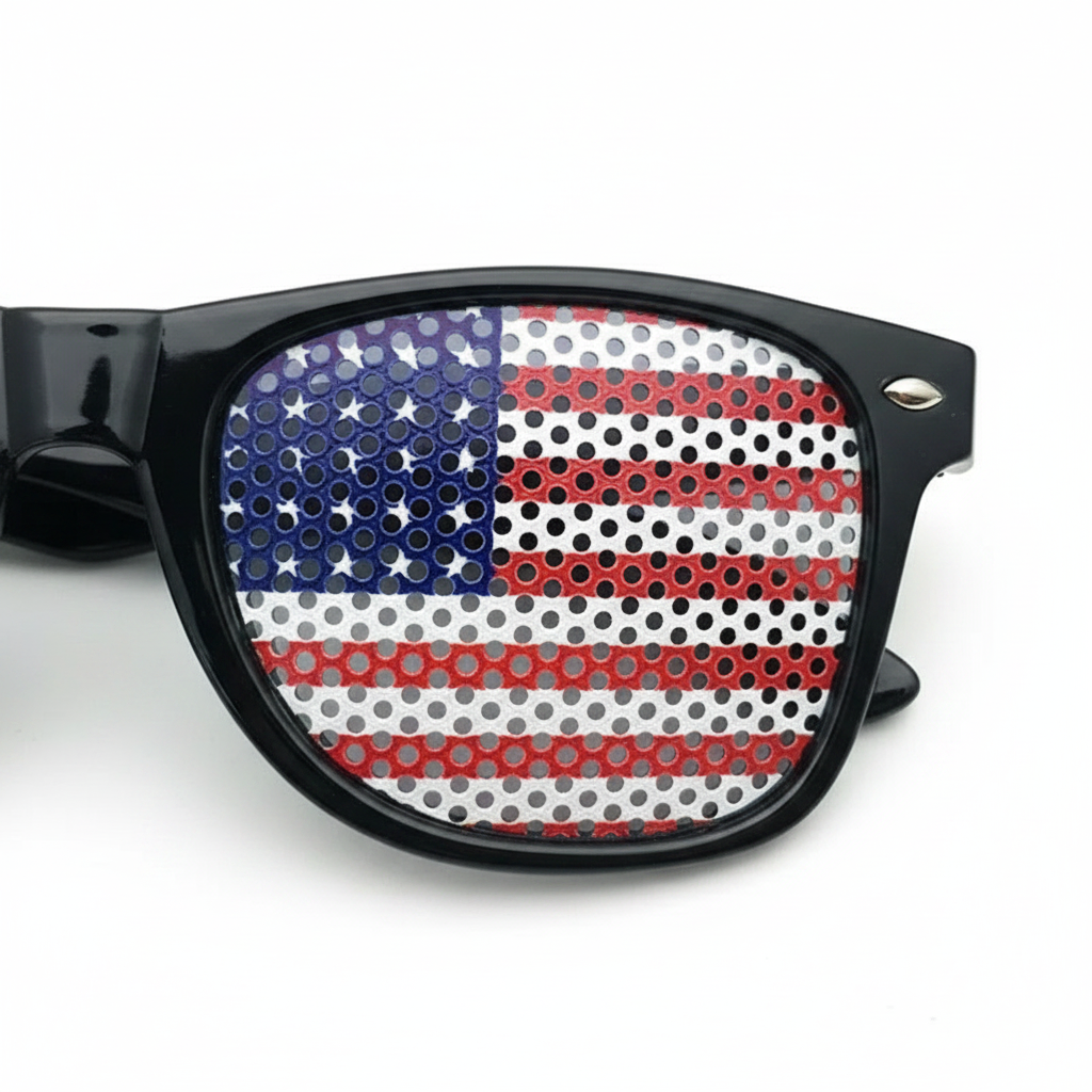 Flag Accent Sunglasses – Statement Style Square Frame Shades