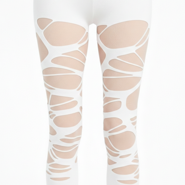 Gothic Black Mesh Tights – Spider-Web Y2K Punk Stockings