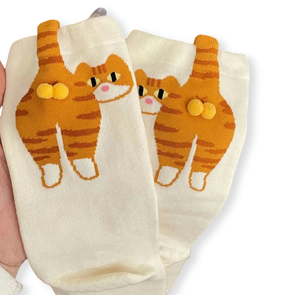 Cute Cat Socks – Soft Korean Mid-Calf Cotton Knit