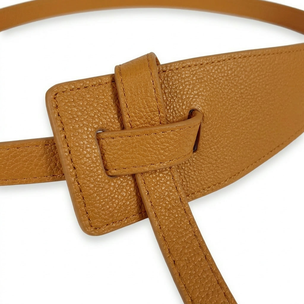 Wide Knot Belt – Stylish Waist Cincher PU Leather Cummerbund