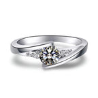 Zircon Stone Ring – Elegant 925 Sterling Silver Engagement Jewelry