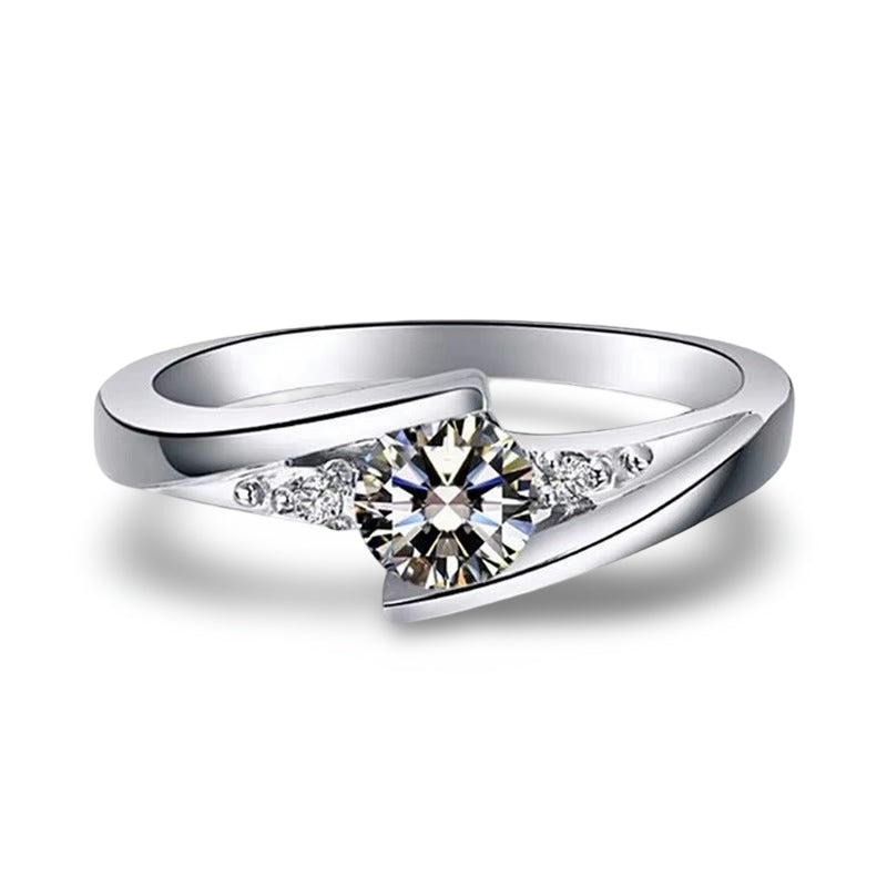 Zircon Stone Ring – Elegant 925 Sterling Silver Engagement Jewelry