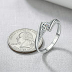 Zircon Stone Ring – Elegant 925 Sterling Silver Engagement Jewelry