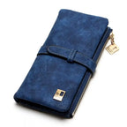 2023 New Fashion Women Wallets Drawstring Nubuck Leather Zipper Long Design Purse Two Fold More Color Clutch Hot Card Pack
