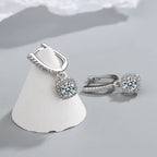 2CT Moissanite Huggie Hoop Earrings 925 Silver Dainty Jewelry