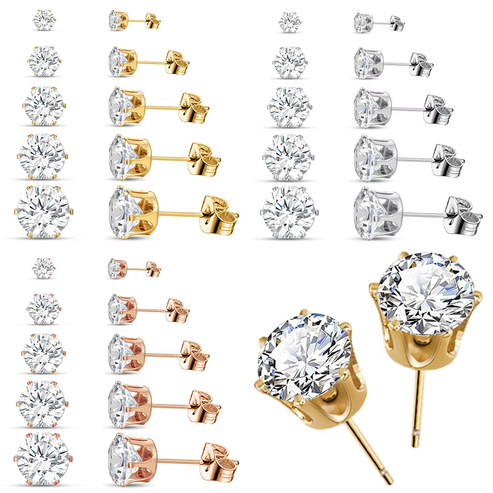Shiny Stud Earrings Set for Women