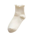 3 Pairs/Lot Cute Socks for Women New Japanese Style Breathable Girls Short Socks Kawaii Solid Socks Frilly Ruffle Socks Casual