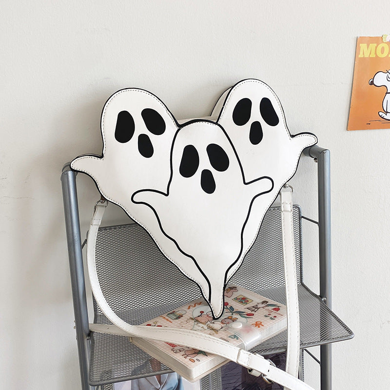 Halloween 3D Ghost Shoulder Bag – Cute PU Crossbody Cell Phone Purse