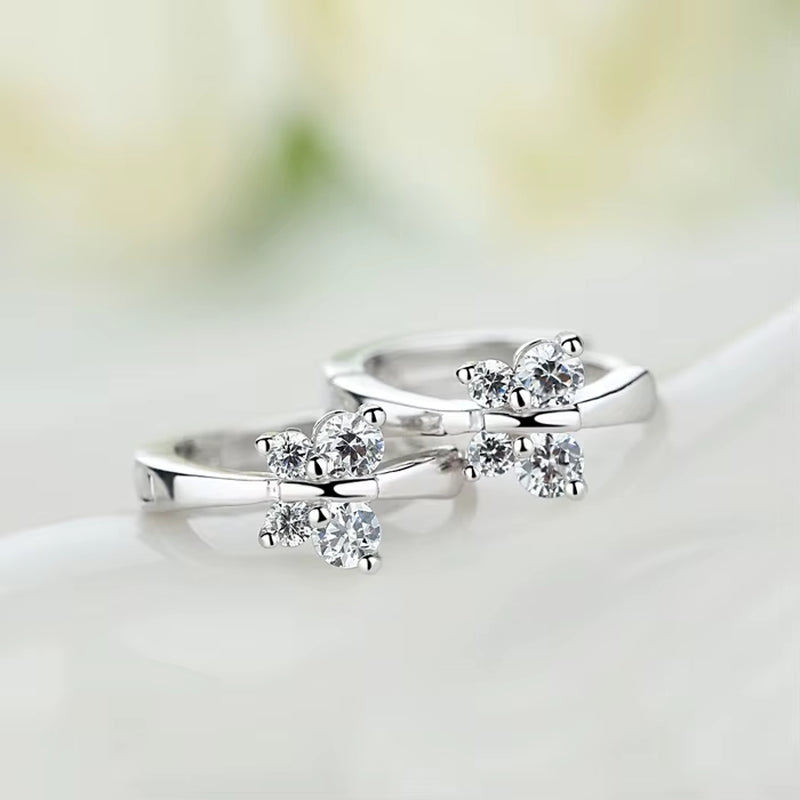Baby Princess 925 Silver Butterfly Zirconia Small Hoop Earring for Girls Child Wome Beautiful Aros Huggies Earring Jewelry