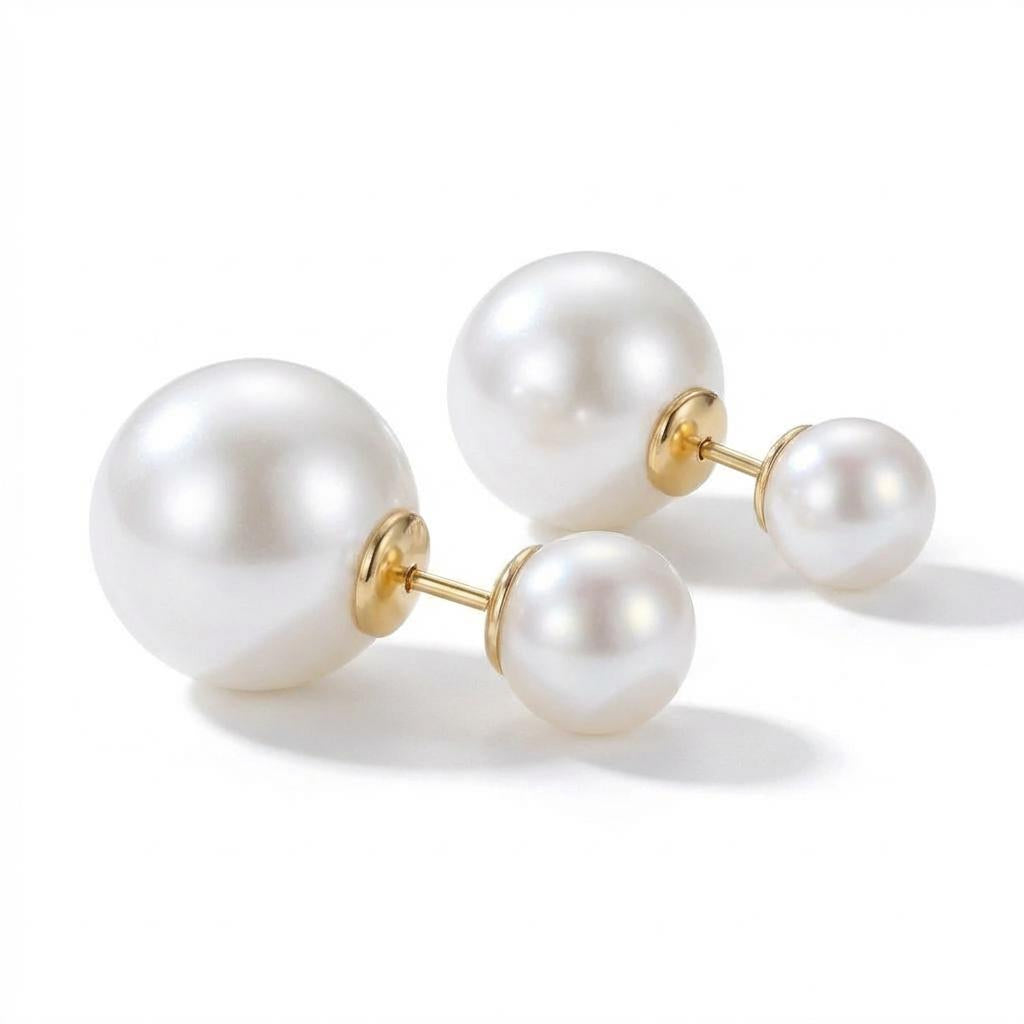 Pearl Stud Earrings – Classic Shine + S925 Silver Posts