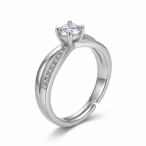 925 Sterling Silver Ring – Elegant Cross Design with Zirconia