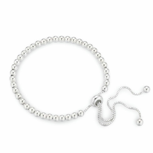 925 Sterling Silver Bracelet – Elegant Adjustable Beads