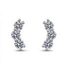 Moissanite Smile Stud Earrings – 925 Sterling Silver Sparkle