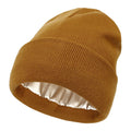 Silk Satin-Lined Winter Beanie - Warm Chunky Satin Head Cap for Men & Women