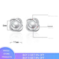 Luxury 925 Silver Zircon Pearl Twist Stud Earrings for Women