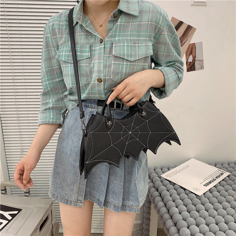 Halloween Spider Web Shoulder Bag – Black Messenger Crossbody