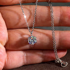 Simple Classic Six Prong Solitaire Pendant Necklaces Women Silver Color/Rose Gold Color Shiny CZ Anniversary Gift Jewelry