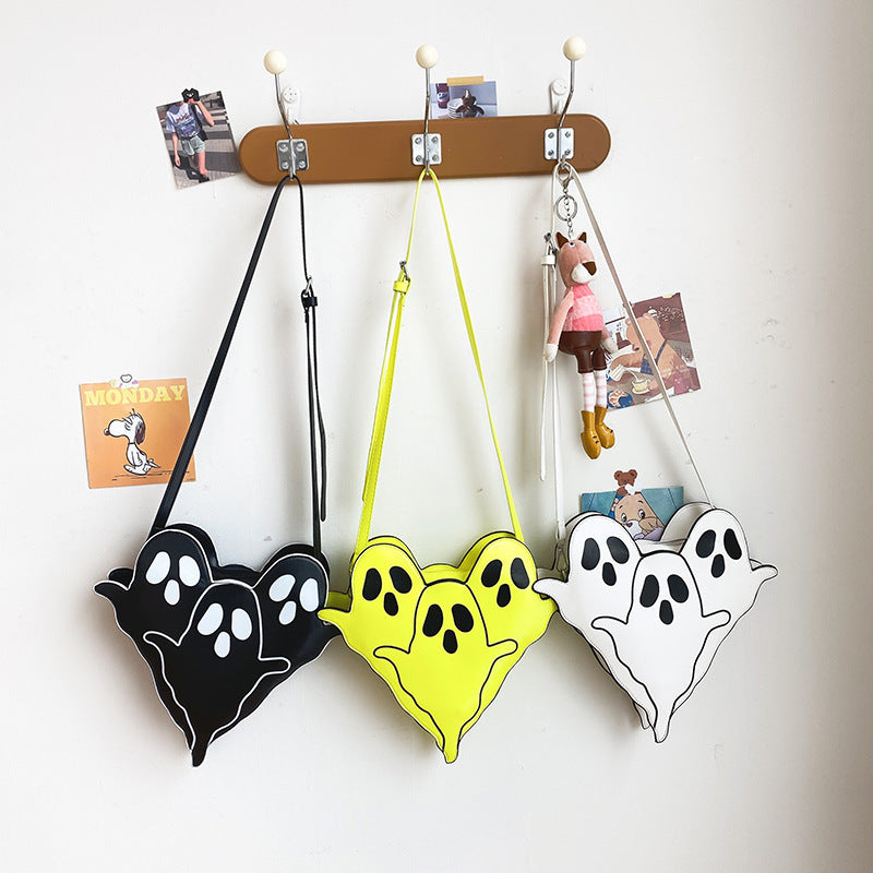 Halloween 3D Ghost Shoulder Bag – Cute PU Crossbody Cell Phone Purse