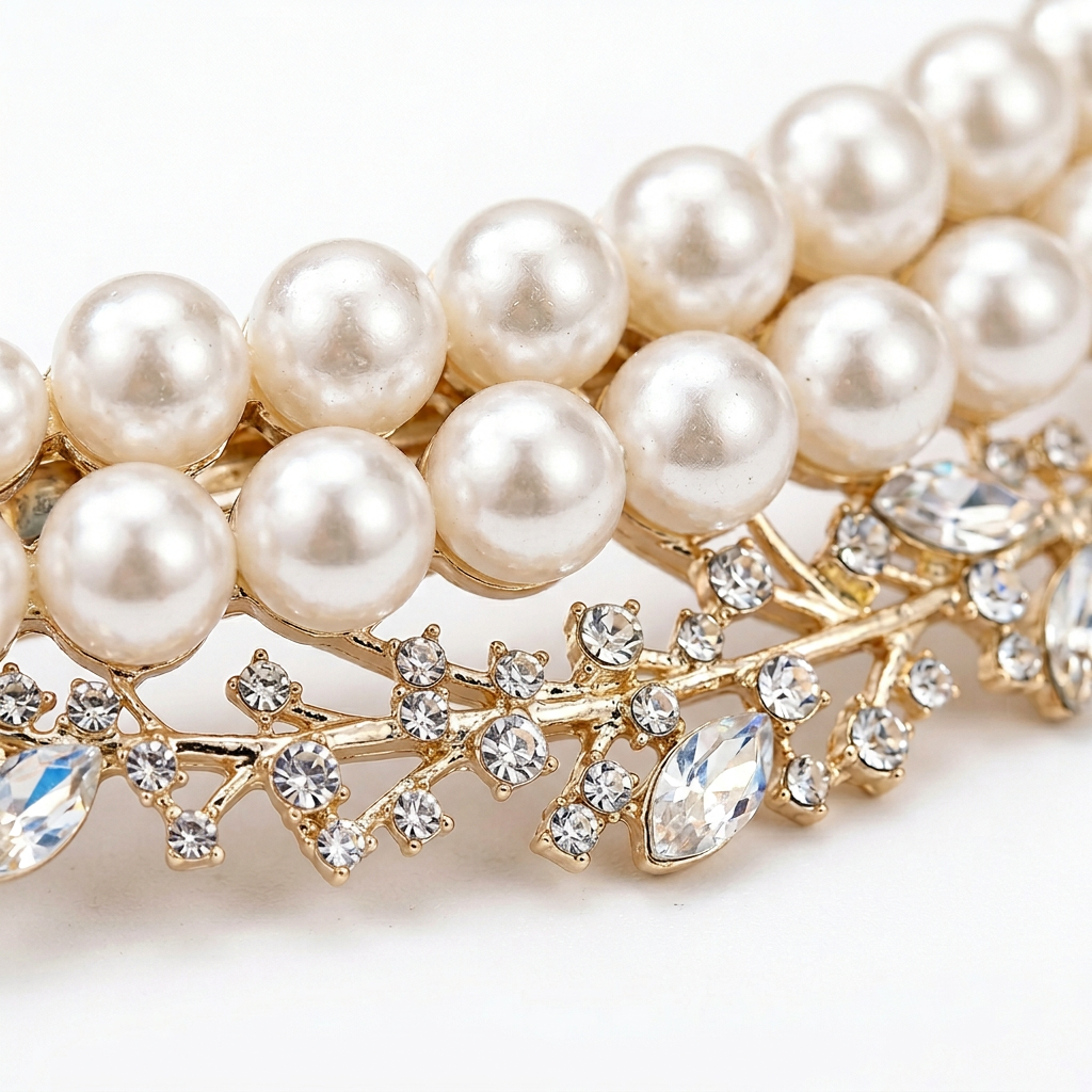 French Pearl Crystal Hair Clip – Chic Half-Tied Style & Alloy Design