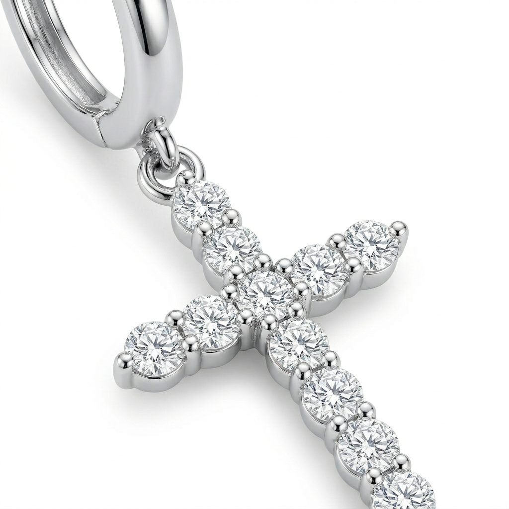 Cross Drop Earrings – Sparkling Cubic Zirconia Trendy Design