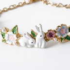 Bunny Charm Bracelet – Cute Pearl Zodiac Design in Alloy